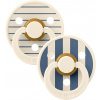 BIBS STUDIO Colour Pin cumlíky z prírodného kaučuku 2ks - veľkosť 1 - Ivory Steel Blue Mix
