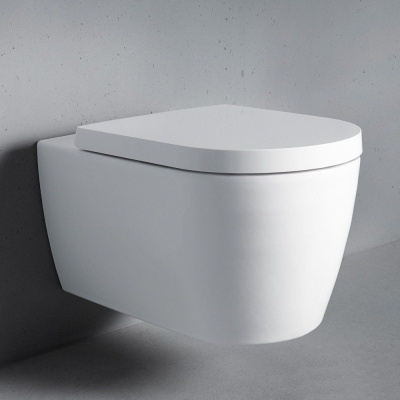 DURAVIT ME by Starck závesné WC s HygieneFlush (rotačný oplach), s hlbokým splachovaním, 370 x 570 mm, biela, s povrchom HygieneGlaze + sedátko so sklápacou automatikou (SoftClose), 45790920A1