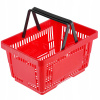 SucceBuy Prenosný Nákupný Košík 12 Kusov 24 Litrov Rukoväť s Rúčkou Červený