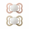 Bibs symetrické cumlíky silikón 2 ks Supreme 6-36 mesiacov Blush/vanilla svietiaca