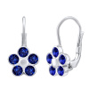 Stříbrné náušnice POMNĚNKY se syntetickým modrým safírem SILVEGO70611B