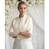 Saténové svadobné bolerko, ivory BN-34, veľ. L Rozmer: L