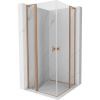 Mexen, Mexen Mist L Duo sklápací sprchový kút 90 x 90 cm, transparentný, brúsená meď - 8A4L-090-090-65-00