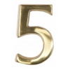 Číslo na dom - Domové čísla, mosadz 10 cm, mosadzné číslo 5 (Čísla pre dom, 10 cm mosadzná číslica, mosadz - 5)