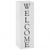 zahrada-XL Stojan na dáždniky, nápis Welcome oceľový biely 246797