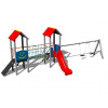 Playground System DETSKÉ IHRISKÁ - zostava so šmýkačkou a dvojhojdačkou 4U225K-10 celokovová