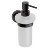 SAPHO - X-ROUND BLACK závesný dávkovač mydla 230ml, mliečne sklo, čierna mat XR101B