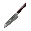 IZMAEL Damaškový kuchynský nôž Yoru Santoku/Červená/Modrá 18.2 cm