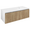 Sapho LOREA skrinka s umývadlom 121x46x51,5cm (30+90cm), pravá, dub Alabama/biela matná LE090-2231-R-02