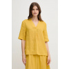 Ľanová blúzka United Colors of Benetton 5BMLDQ0B6 žltá L