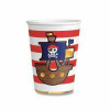 Papírové kelímky Pirates Map objem 0,25 l, 8 ks