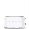 Smeg TSF02WHEU, toustovač / topinkovač, 4 toasty, 6 úrovní opékání, zásuvka na drobky, styl. 50. let, bílá (TSF02WHEU)