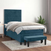 Box spring postel s matrací tmavě modrá 100x200 cm samet Modrá 3137771