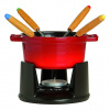 Čokoládové fondue višňová - STAUB (Mini fondue set na čokoládu litinové višňová - STAUB)