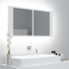 vidaXL LED kúpeľňová zrkadlová skrinka biela 90x12x45 cm