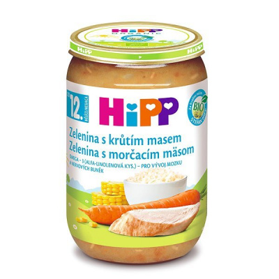 HiPP BIO Zelenina s morčacím mäsom od uk. 1. roka, 220 g