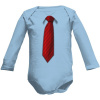 Detské body Long s potlačou Bodyčko s kravatou - modré dětské Světle modrá 3-6 měsíců