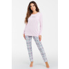 Italian Fashion Dámske bavlnené pyžamo Italian Fashion Glamour ružové, Veľkosť XXL, Farba ružová