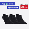 DECATHLON Športové ponožky RS 500 nízke 3 páry čierne 39-42