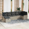zahrada-XL Súprava záhradných pohoviek 7 pcs Svetlosivá Poly ratan 3360233
