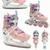 ATTABO Flashled nastaviteľné detské Kolieskové Korčule veľ. 30-33 2v1 korčule na ľad a kolieskové korčule