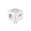 Viking síťový adaptér Y23L, 2x 230 V, 1x USB-A, 2x USB-C, dotykové světlo, bílá VY23LW
