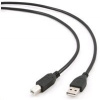 GEMBIRD Kabel USB 2.0 A-B propojovací 1,8m Professional (černý, zlacené kontakty) CCP-USB2-AMBM-6