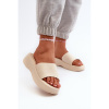 Béžové šľapky na platforme pre dámy vo výpredaji, 695-01 BEIGE__32681-37 37