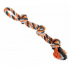 HipHop Dog Dvojité lano HipHop bavlnené 2 knôty 60 cm / 450 g šedá, tm.šedá, oranžová