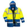 PORTWEST HI-VIS S466 / Nepremokavá reflexná bunda - HV žltá/kráľovská modrá S