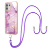Akrylový kryt 2v1 IMD Marble na Motorola Edge 20 Lite - Fialová
