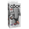 King Cock Duté dildo KC 10 na pohodlném černém postroji