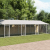 vidaXL Klietka pre psa so strechou a dverami sivá 10x2x2m pozink. oceľ 3209566