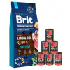 BRIT Premium By Nature Sensitive Lamb 15 kg + mokré krmivo s hovädzím mäsom 6x400 g