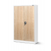 Jan Nowak Kancelárska kovová skriňa KEVIN: biela/dub sonoma 90x140 cm (1385)