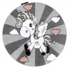 Dětský kusový koberec Petit Unicorn grey kruh 160x160 (průměr) kruh cm