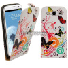 Kožený obal Samsung Galaxy S3 – Flip Butterfly Swirl biela