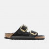 Birkenstock Čierne narrow šľapky Arizona Big Buckle Natural Leather Patent