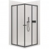 NIORO - Sprchovací kút Fabrizio L/P - 5 mm - čierna matná, transparentné sklo - 90x90x190 cm - posuvný