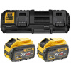 DeWALT Duálna nabíjačka s akumulátormi 2× 9,0 Ah Li-ion FLEXVOLT 18V/54V DCB132X2
