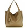 Genuine Leather MARCO MAZZINI Béžová kožená shopper kabelka Portofino Max
