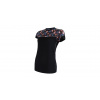 SENSOR MERINO IMPRESS dámské triko kr.rukáv černá/floral
