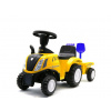 BABY MIX Detské odrážadlo traktor s vlečkou a náradím Baby Mix New Holland žltý
