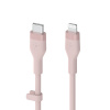 Belkin CAA009bt3MPK USB-C na LTG_silikon, 3m, růžový