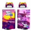 Nálepky Koža na PlayStation 5 a Pady – Motív GTA VI Vice City