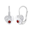 Stříbrné náušnice srdce s přírodním červeným topazem Swarovski® Gemstones SILVEGOB70205TR