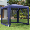 Párty stan a 4 sieťkované bočné steny modrý 2,5x2,5 m HDPE-ForU-319222