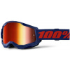 100% STRATA 2 Goggle Navy - Mirror Red Lens