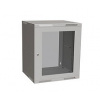 Nástenný rozvádzač Solarix SENSA LITE 12U 450mm, sklenené dvere, RAL 7035, SENSA-L-12U-545-11-G