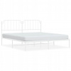 VidaXL Kovový rám postele s čelom, biely, 160x200 cm